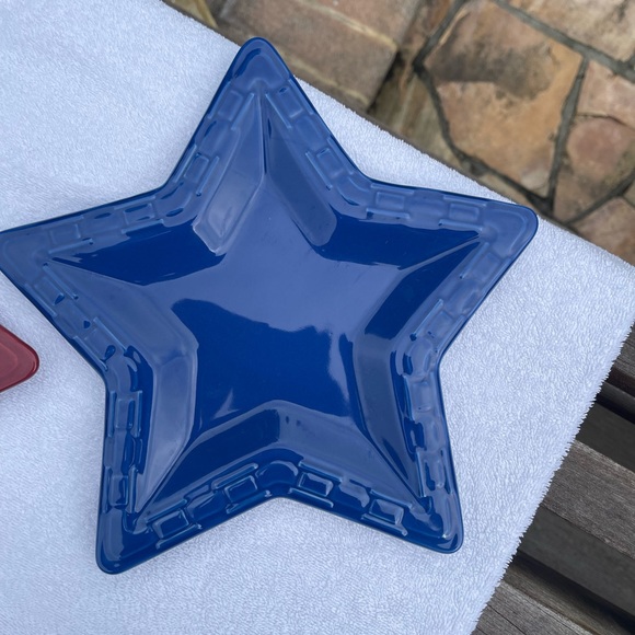 Longaberger red white and blue star plates - Picture 7 of 10